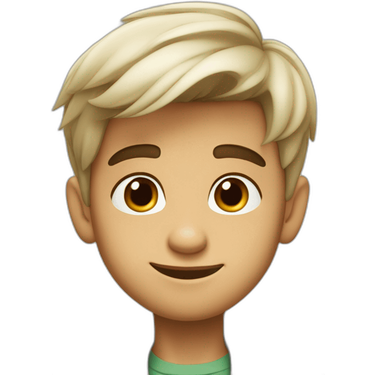 disney pixar poster with a algerian teenage boy with very short gradient hair, brown eyes and long lashes, big nose and he is wear a white jacket emoji