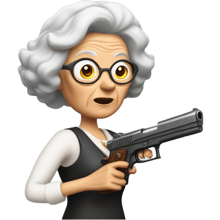 Grandman with a deagle with big recoil but the Gun is store scanner  emoji