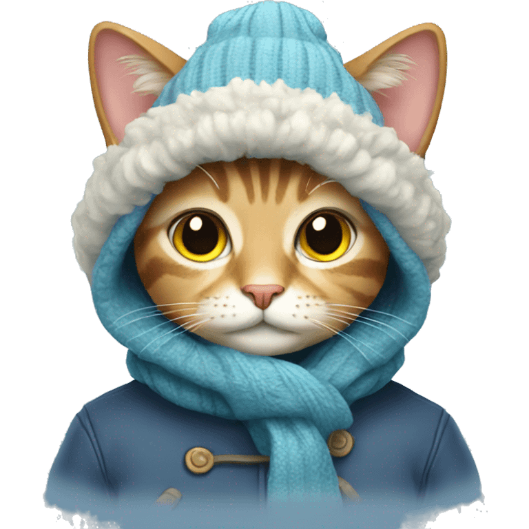 CAT with winter outfit emoji