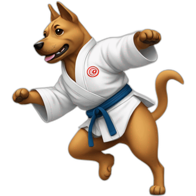 dog doing jujitsu emoji