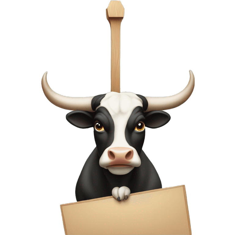 a bull holding a board at the top of his head indicating there there is a profit  emoji