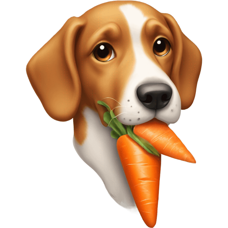 Dog eating carrot emoji