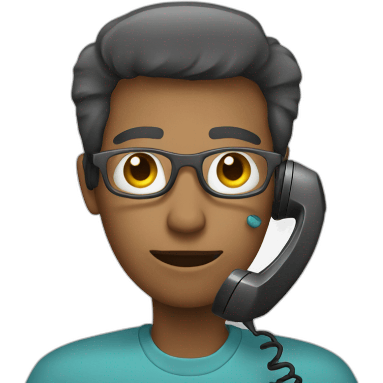 person with telephone emoji