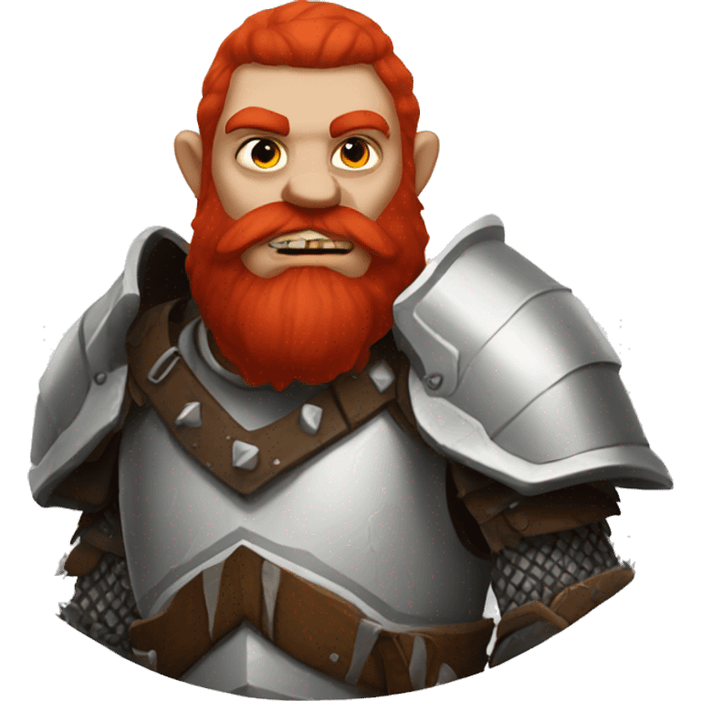 orc red beard with heavy white armor fantasy emoji