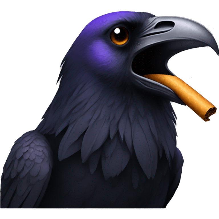 raven with a cigarette in his mouth emoji