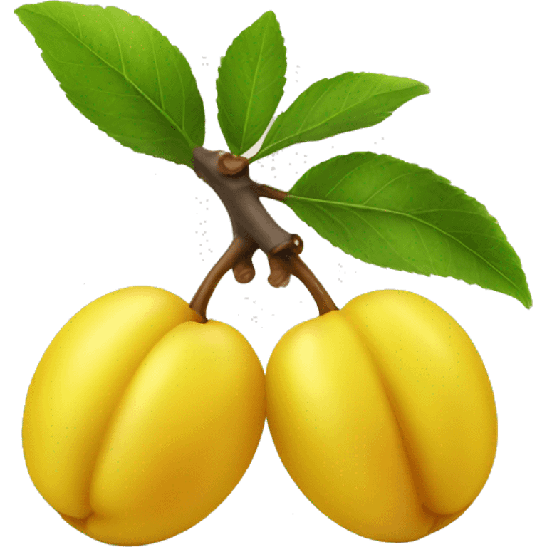 yellow plum isolated emoji