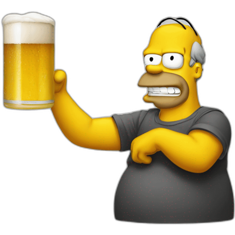 Homer drink beer emoji