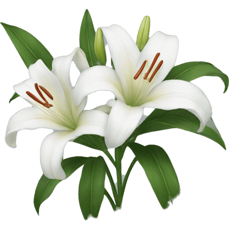 White lilies  emoji