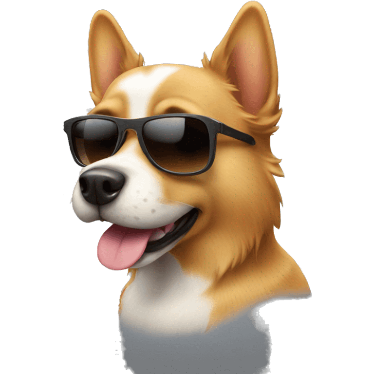 Cute dog with sunglasses  emoji