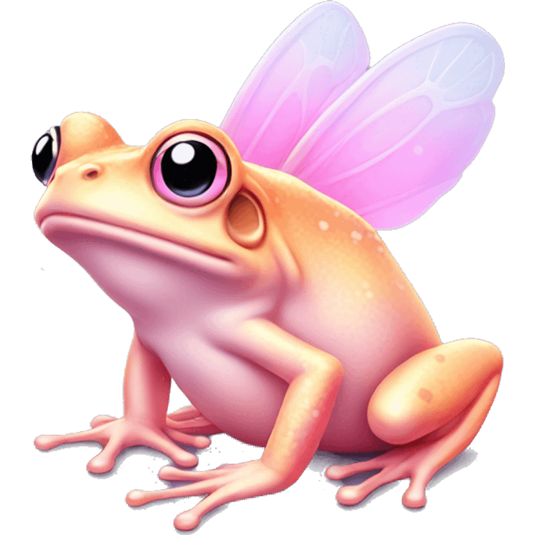 Light pink Fairy frog with gradient wings emoji