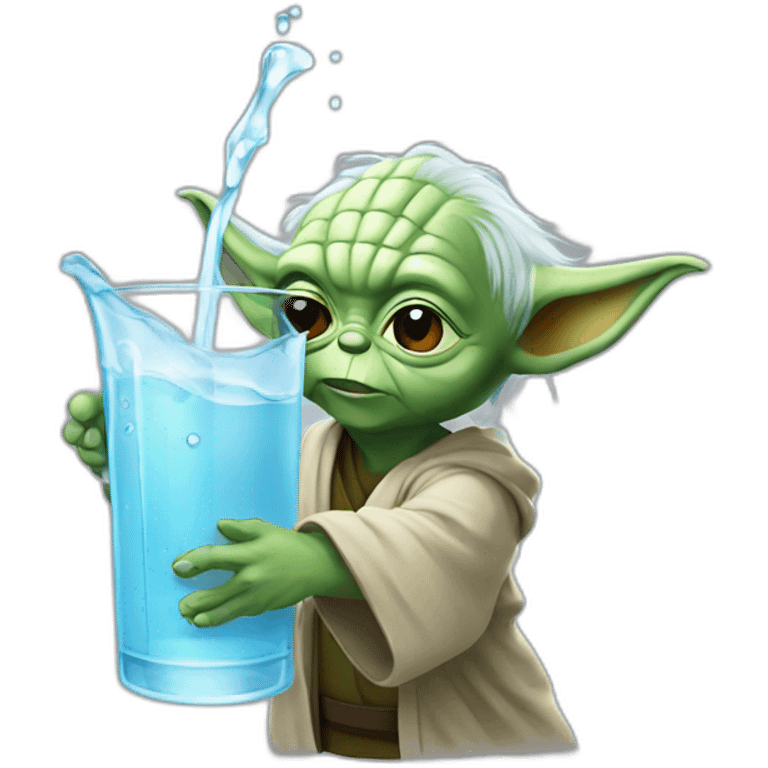 Yoda drink  water emoji