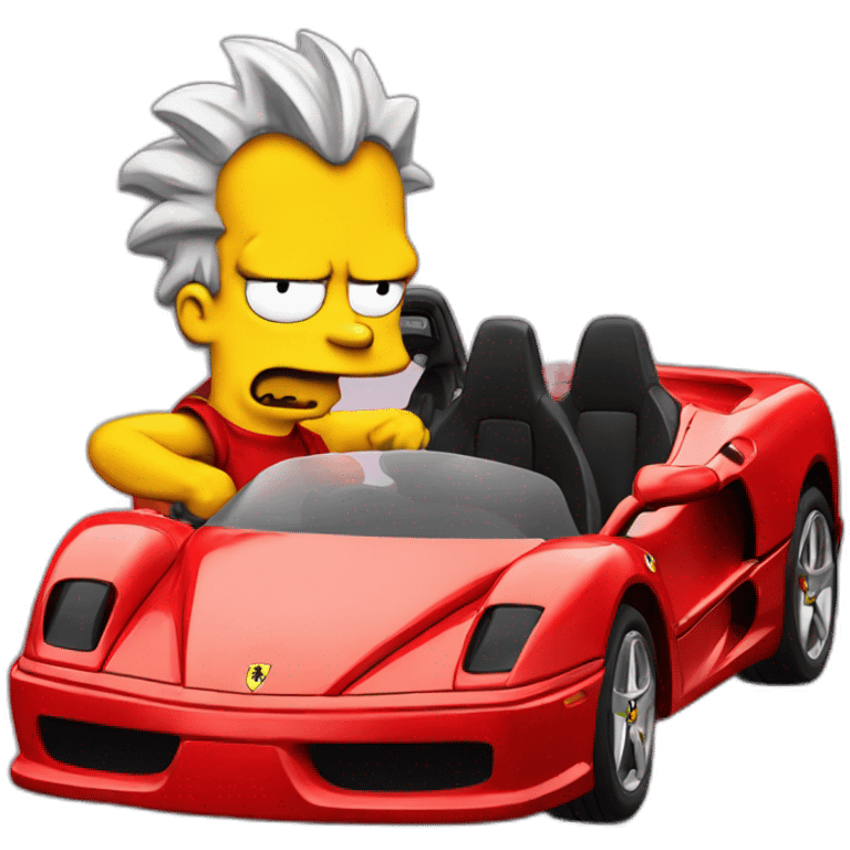 Bart simpson in a ferrari emoji