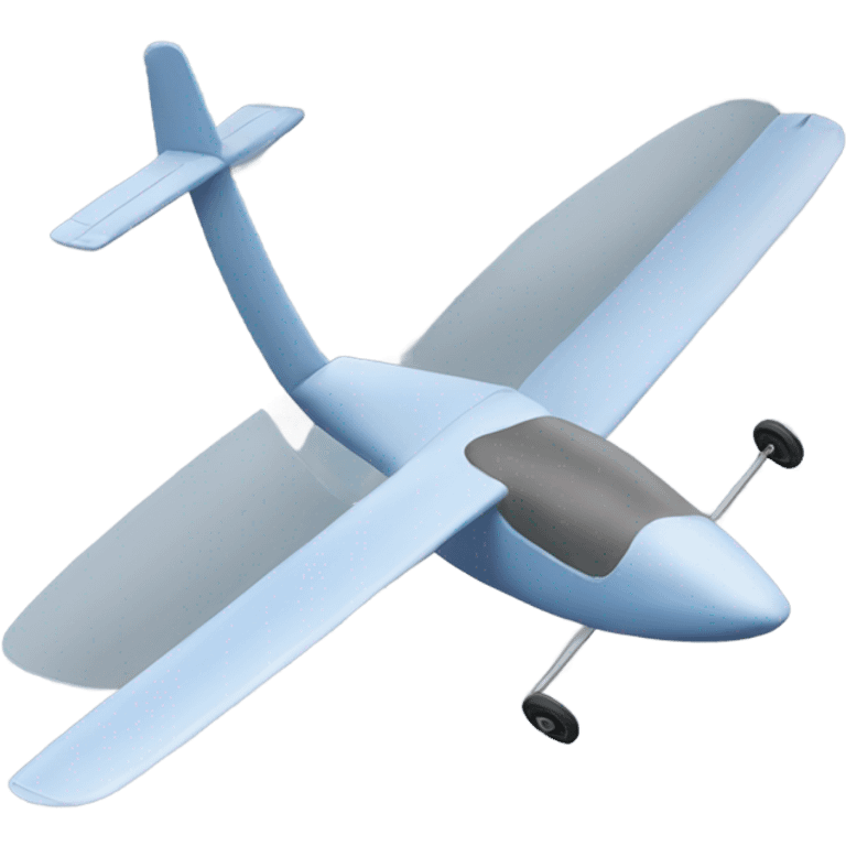 Glider with short thick wings, landing wheels and no t-tail emoji