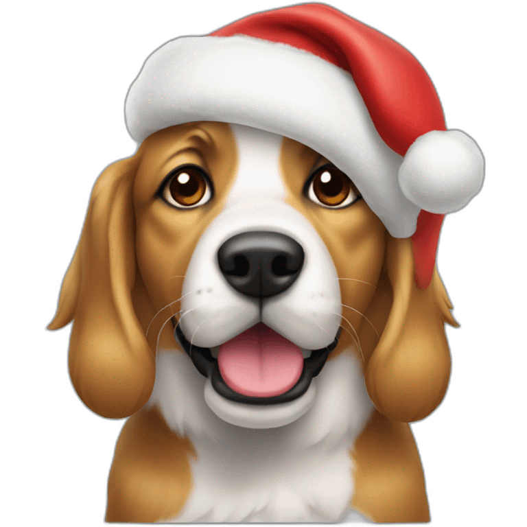 dog in santa hat emoji