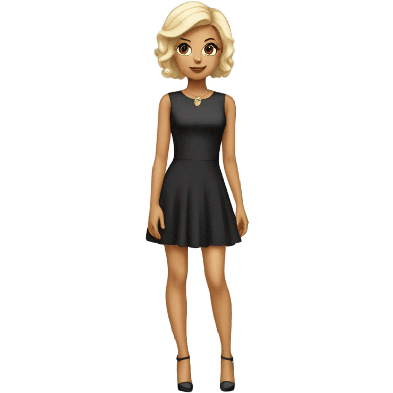 A pretty girl in a pretty very short dress and very high heels  emoji