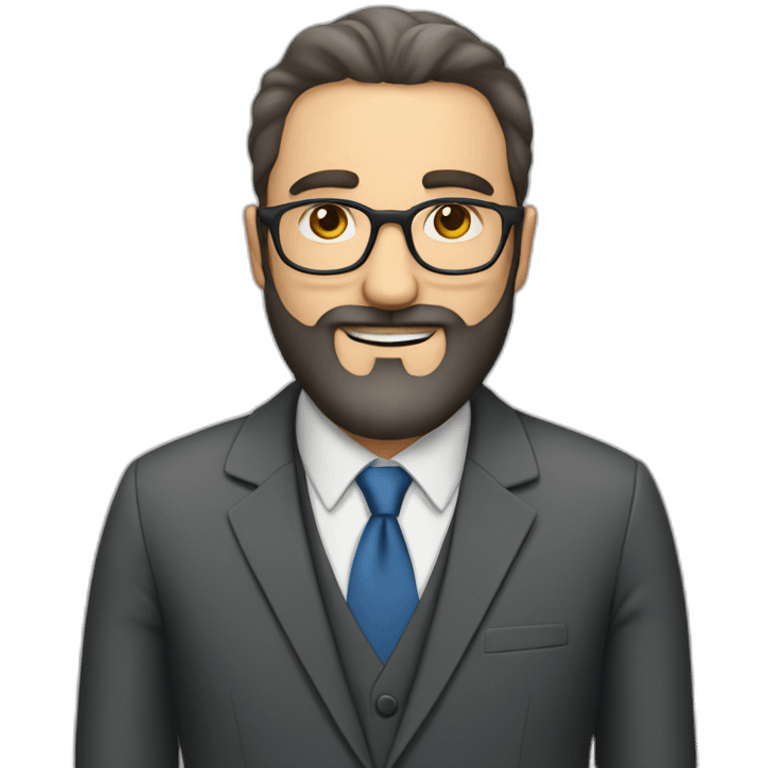 A Jewish man with a beard and glasses in a business suit emoji