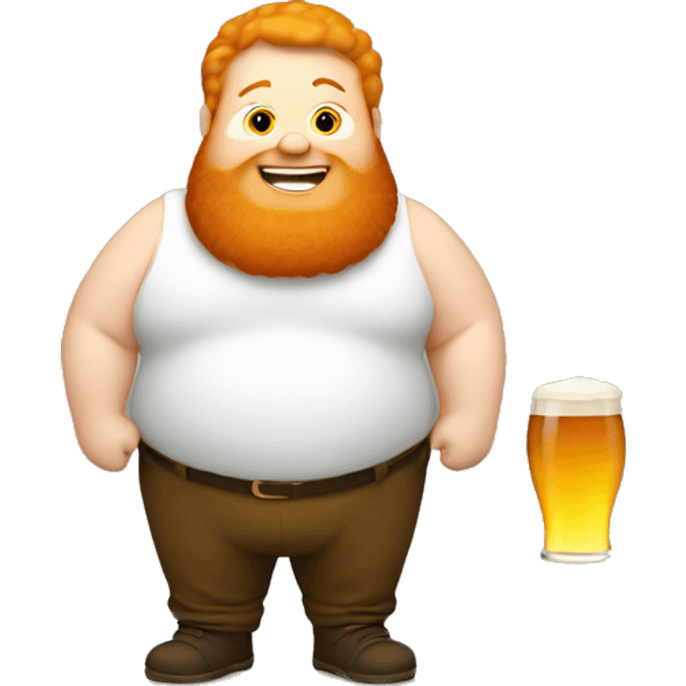 Fat ginger guy with a beer emoji