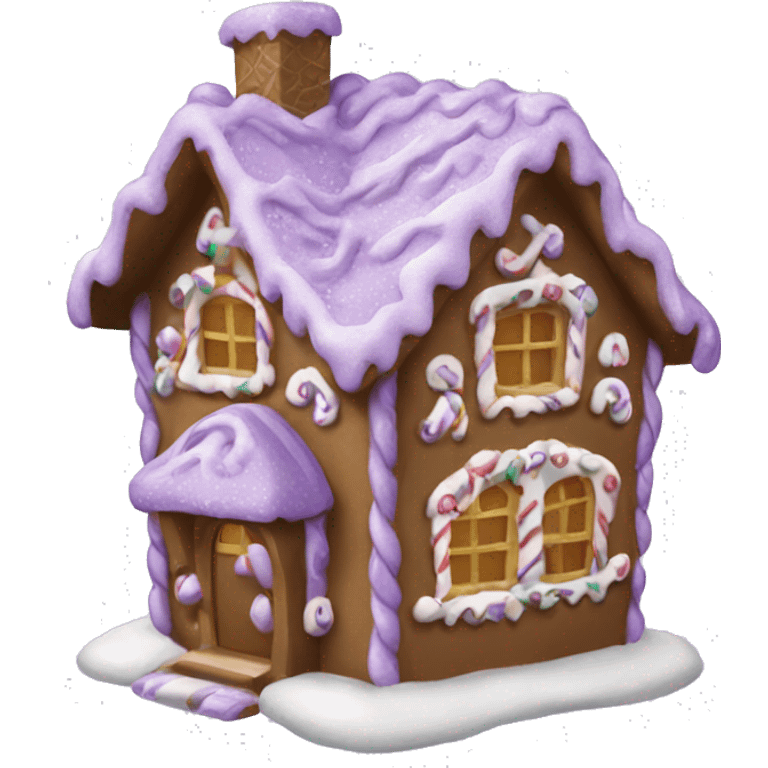 lilac gingerbread house emoji