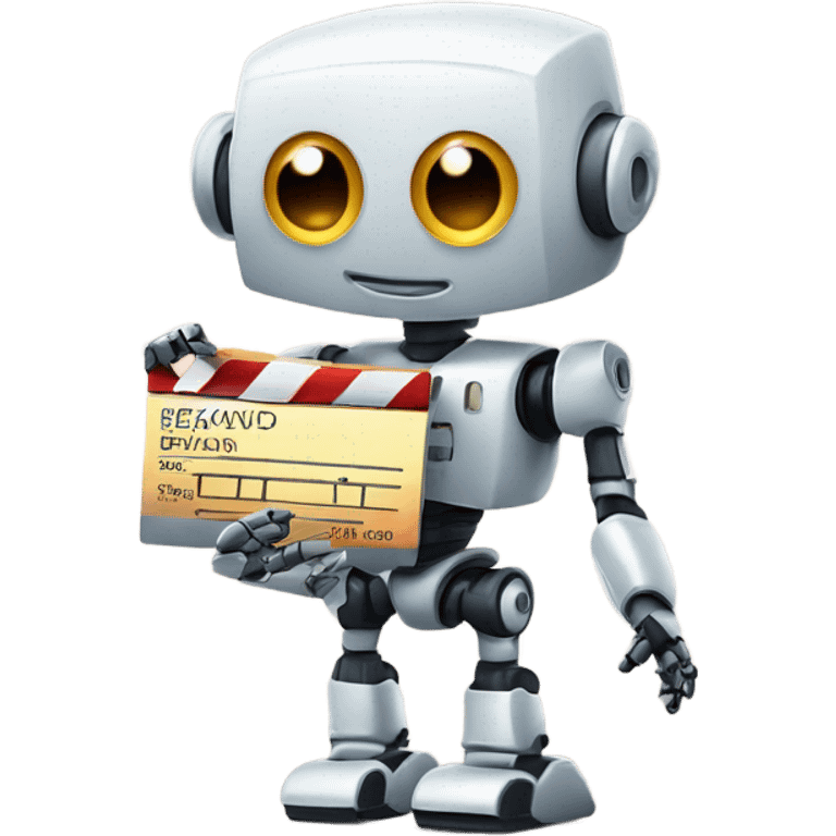 cute robot and a clapboard emoji