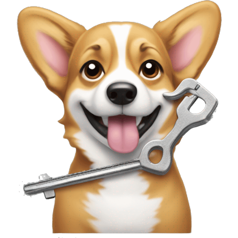 Corgi with lockpick emoji