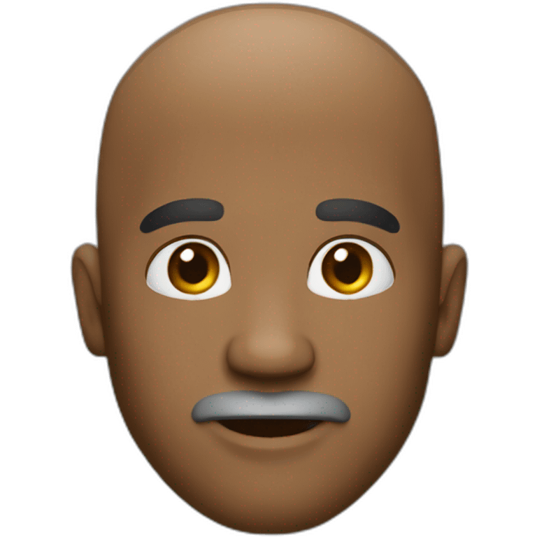 Black bald head man with facial hair  emoji