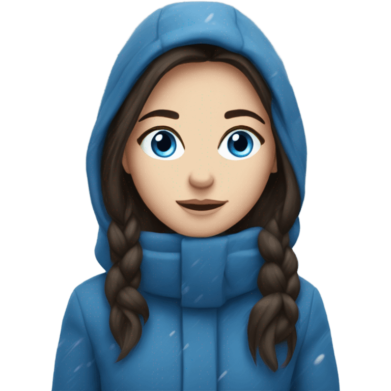 Blue-eyed brunette in a snowstorm  emoji