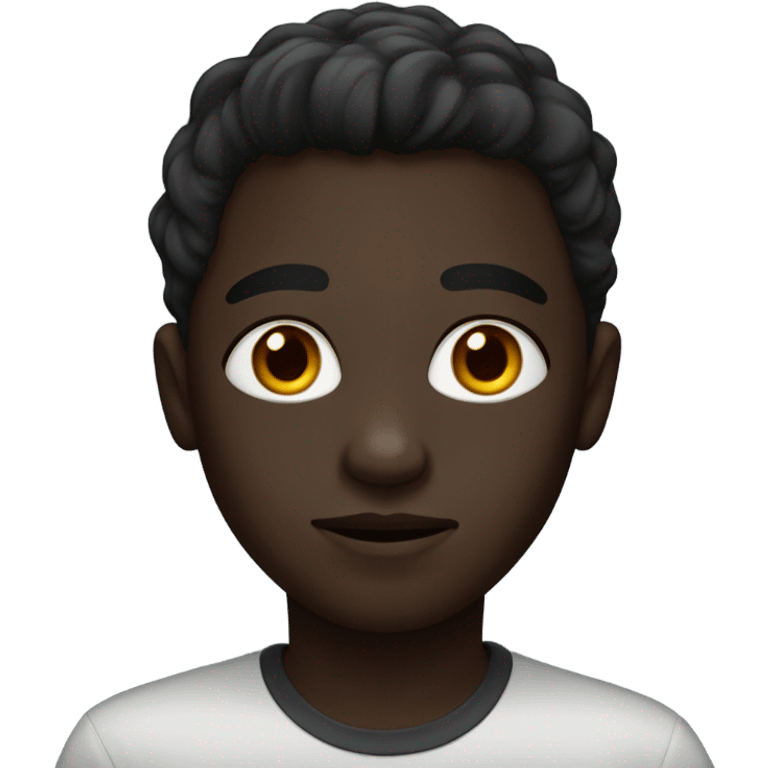 dark-skinned boy with dark eyes emoji