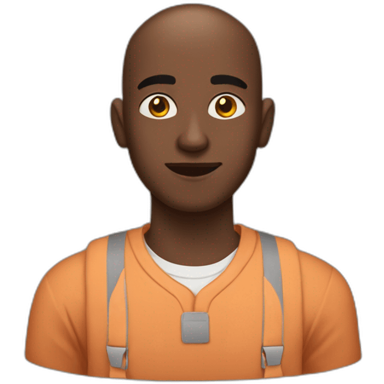 Indian college student with dark skin and slightly bald head emoji