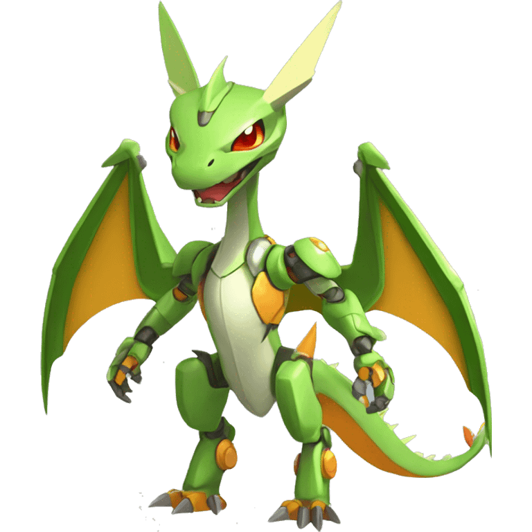 Mechanical Flygon-Scyther-Charizard-raptor-Medabot-Mecha full body emoji