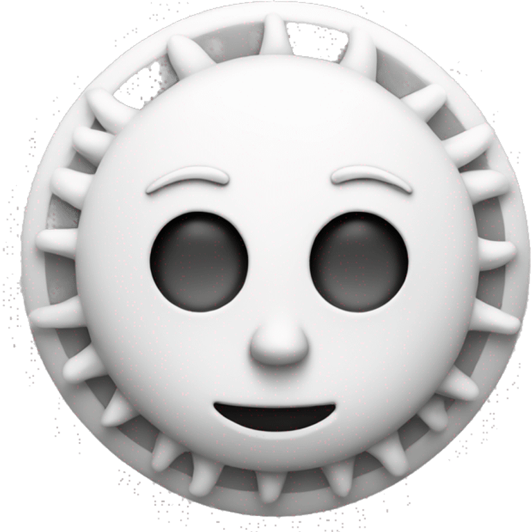 White sun without a smile emoji