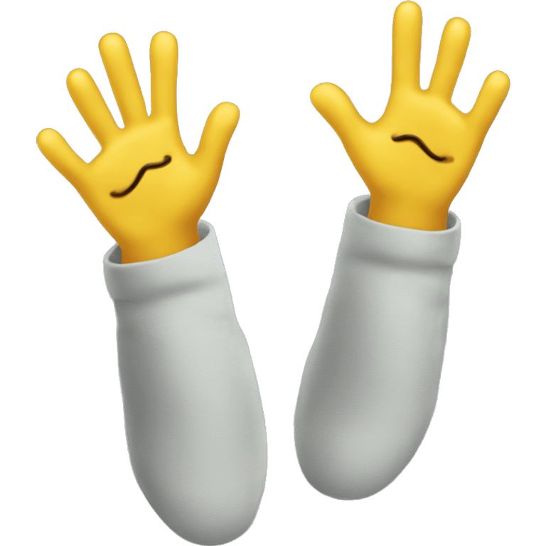 Combine waving hand and feet emoji called waving feet, feet with extra finger growing from heel, with ye in the middle of feet emoji