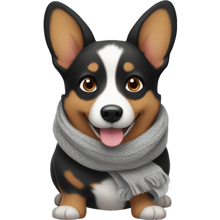 Black corgi with a scarf emoji