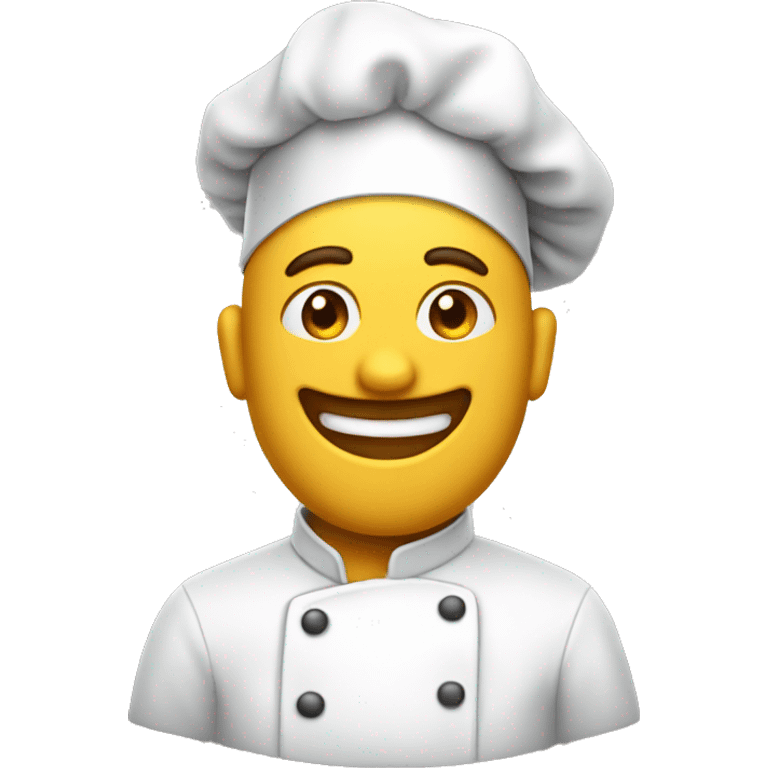 a chef emoji without a body looks like. It features only the typical emoji face and a chef's hat. The face appears very enthusiastic and lovestruck emoji