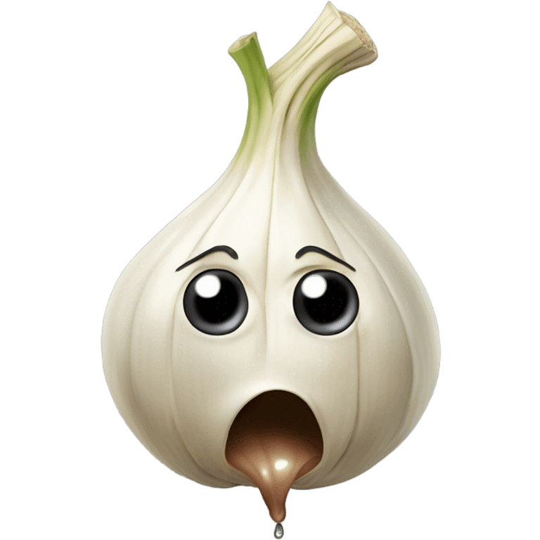 Crying garlic  emoji