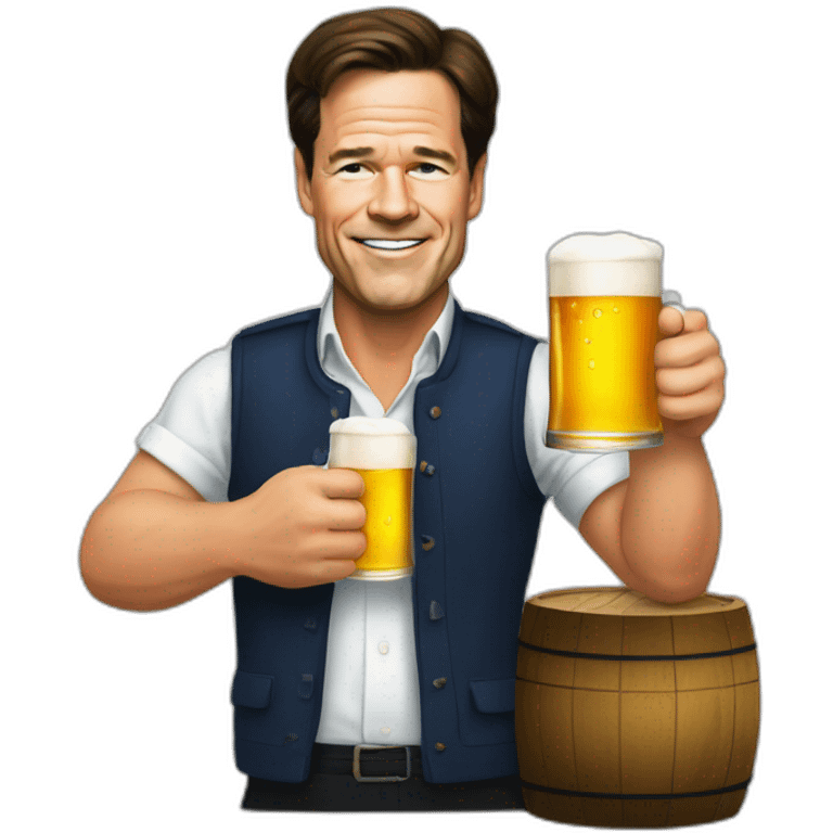 Mark rutte with drinking beer emoji