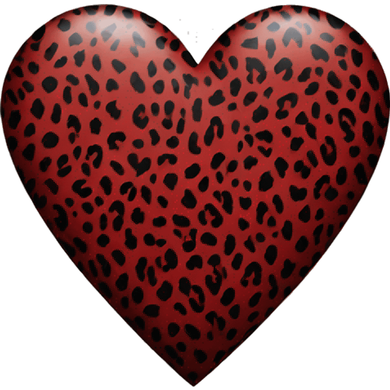 Red and Black cheetah print heart emoji