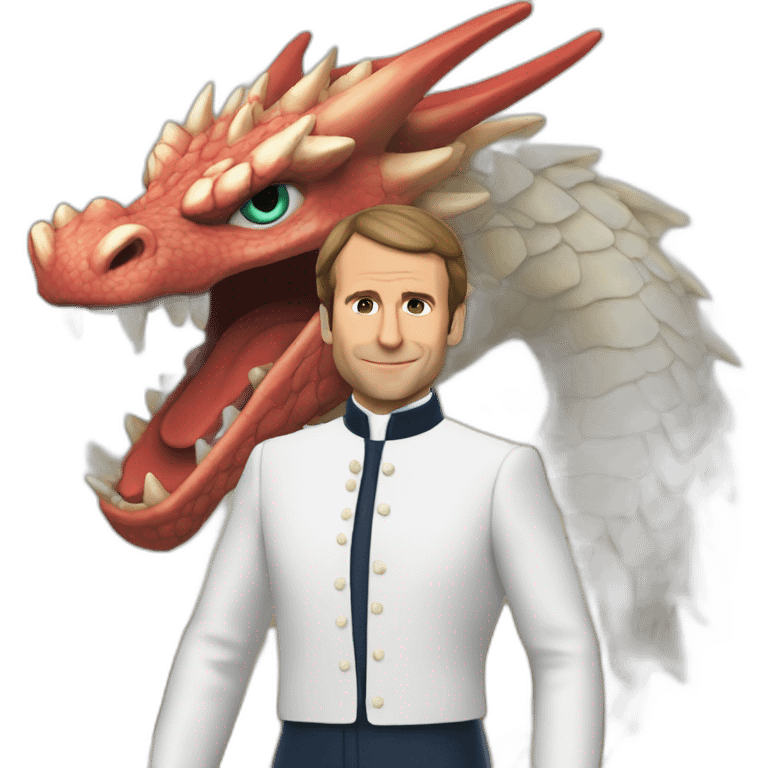 Macron sur dragon emoji