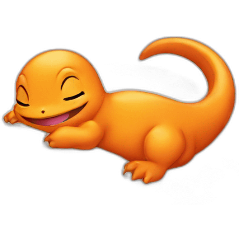 Charmander sleeping on a cushion emoji