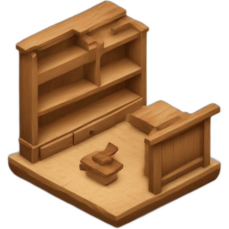 isometric BOOK of woodworking emoji