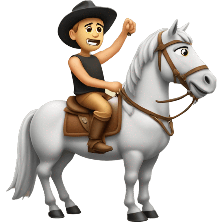 Fred flinstone on a horse emoji