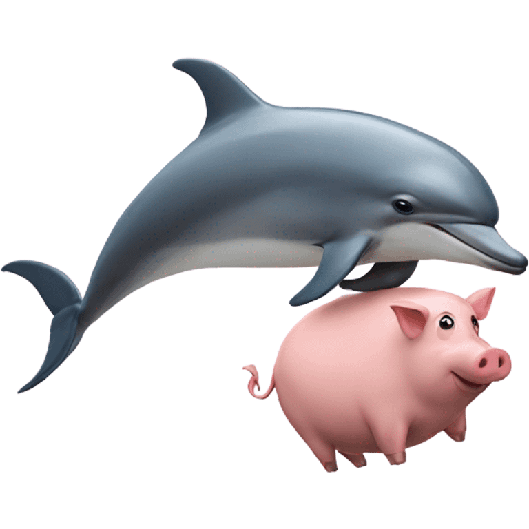 dolphin riding a pig emoji