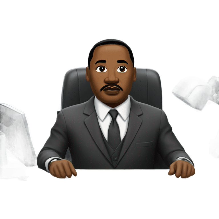 Martin Luther king working at the computer store emoji