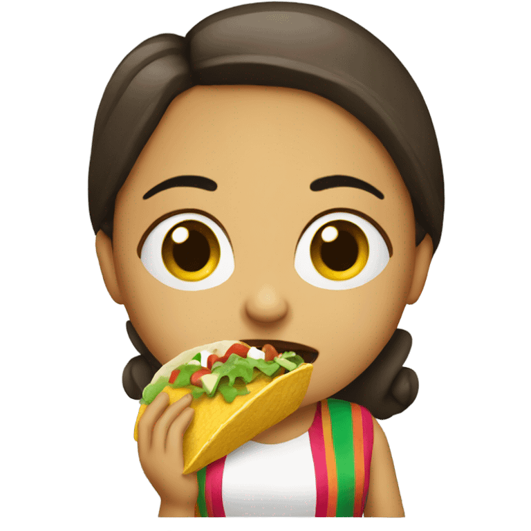 Female mexican eats taco emoji