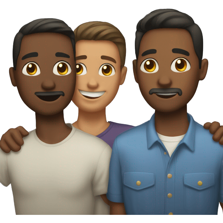 Gay male throuple emoji