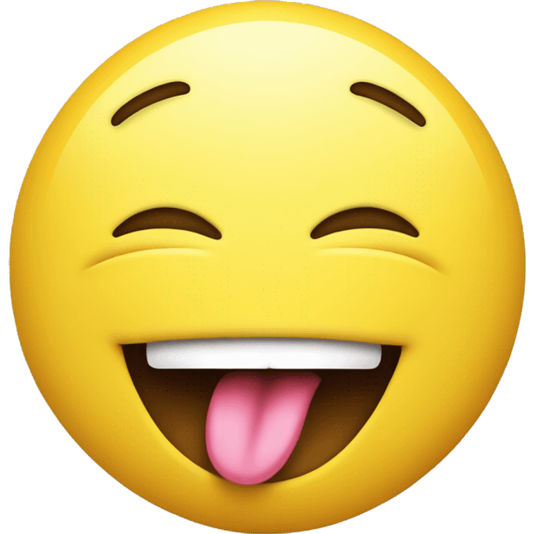 1 yellow smiley with a closed mouth smile and tongue out the side of the mouth. yummy concept emoji