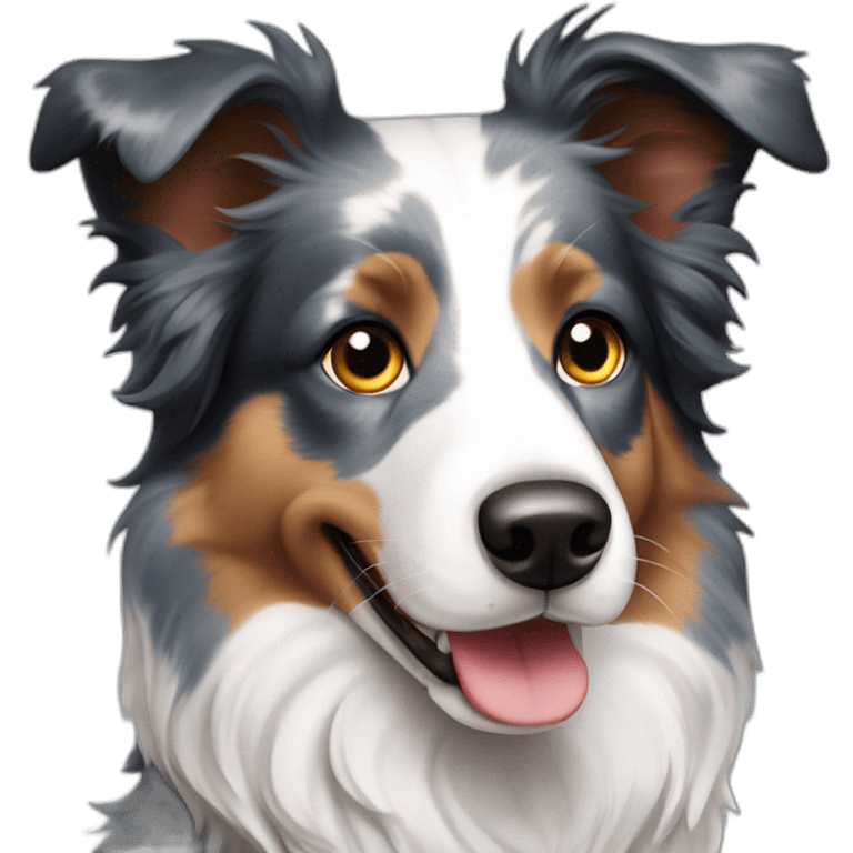 Border collie blue merle emoji