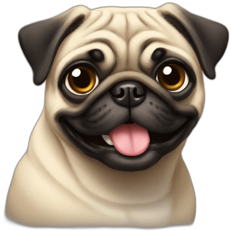 Pug happy emoji