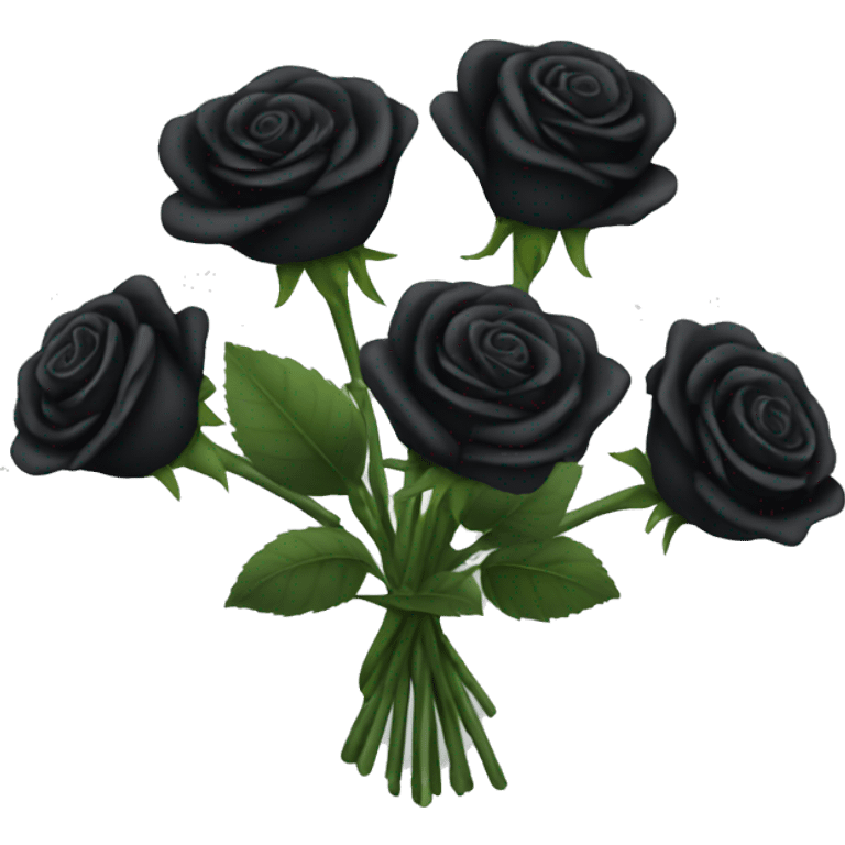 bouquet of black roses emoji