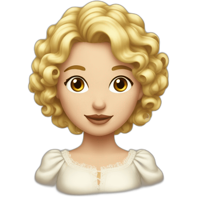 Une jeune fille aux cheveux bouclés blond vénitien emoji