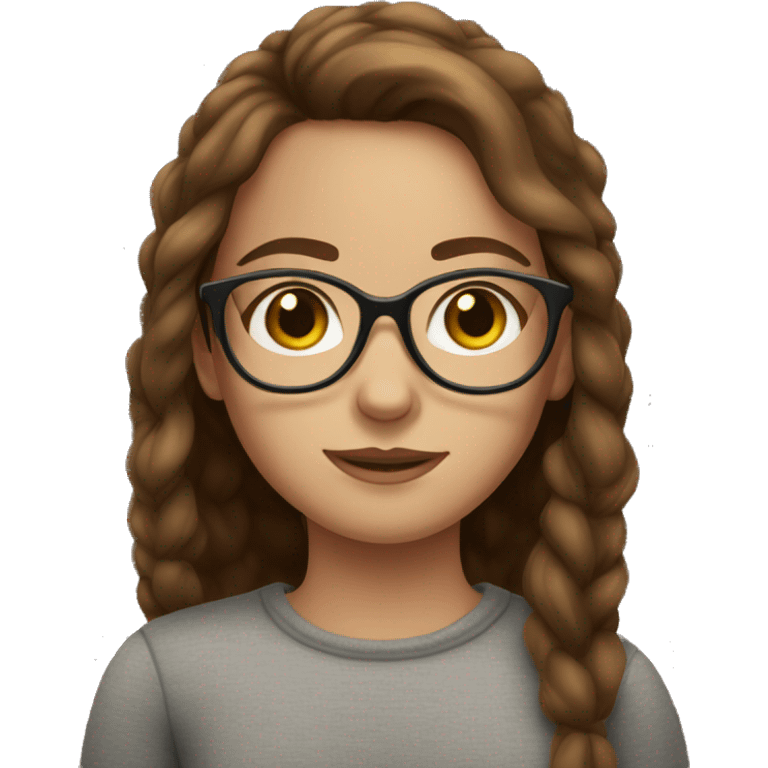 brown haired girl with freckles and glasses emoji